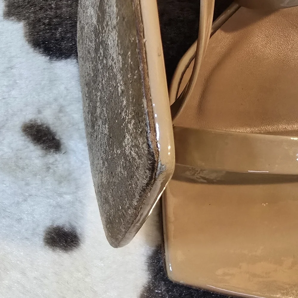BY FAR Patent Beige Double Strap Sandals - Picture 12 of 12